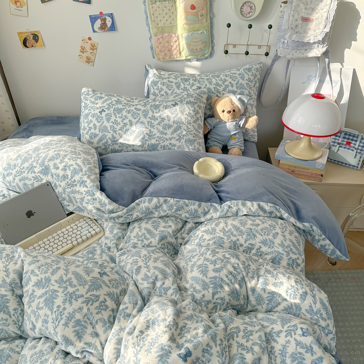 91家纺网 家纺一手货源 找家纺 韩巢家纺 2025新款高克重牛奶绒四件套冬季绒床品被套床单三件套 风沙沙