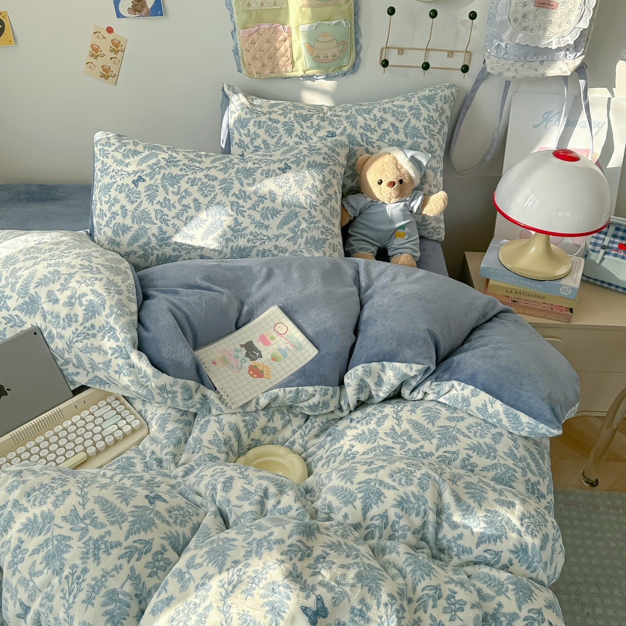 91家纺网 家纺一手货源 找家纺 韩巢家纺 2025新款高克重牛奶绒四件套冬季绒床品被套床单三件套 风沙沙