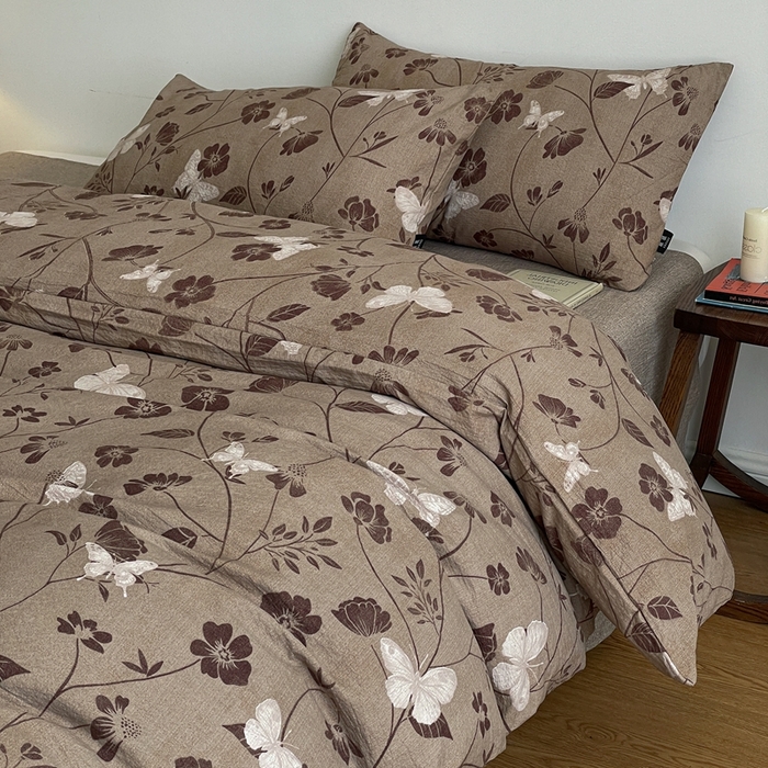 91家纺网 家纺一手货源 找家纺 （总）仟网汇 2025新款高克重亚麻复古简单款四件套