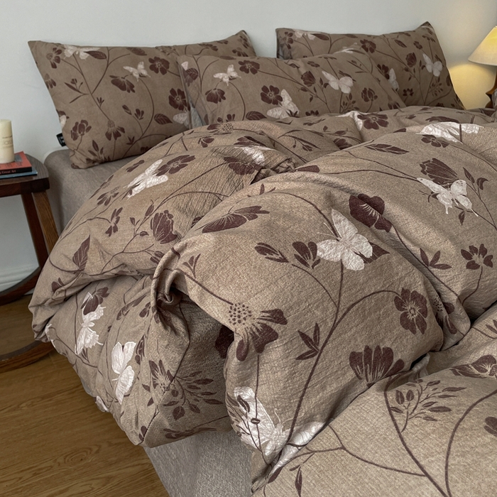 （总）仟网汇 2025新款高克重亚麻复古简单款四件套