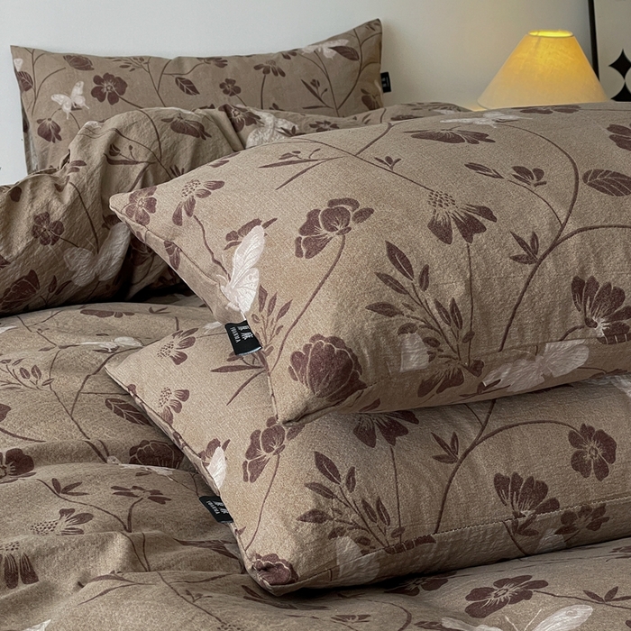 91家纺网 家纺一手货源 找家纺 （总）仟网汇 2025新款高克重亚麻复古简单款四件套