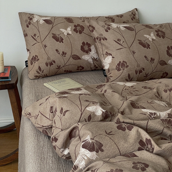 91家纺网 家纺一手货源 找家纺 （总）仟网汇 2025新款高克重亚麻复古简单款四件套