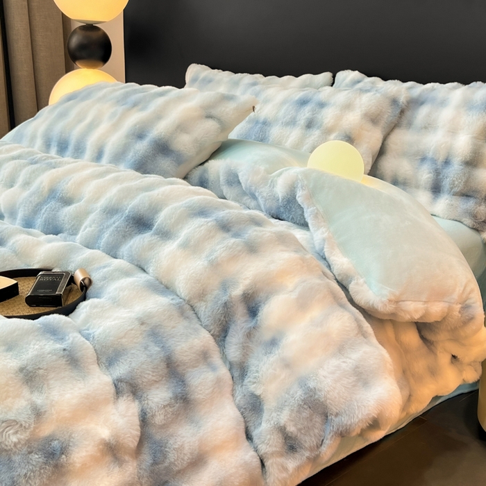 耐思家纺 2025新款泡泡牛奶绒纯色单品被套被套单件 炫彩 清水兰