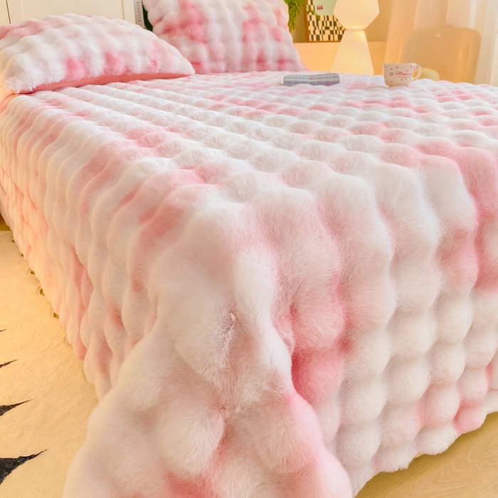 91家纺网 家纺一手货源 找家纺 （总）耐思家纺 2025新款泡泡牛奶绒纯色单品床单床单单件