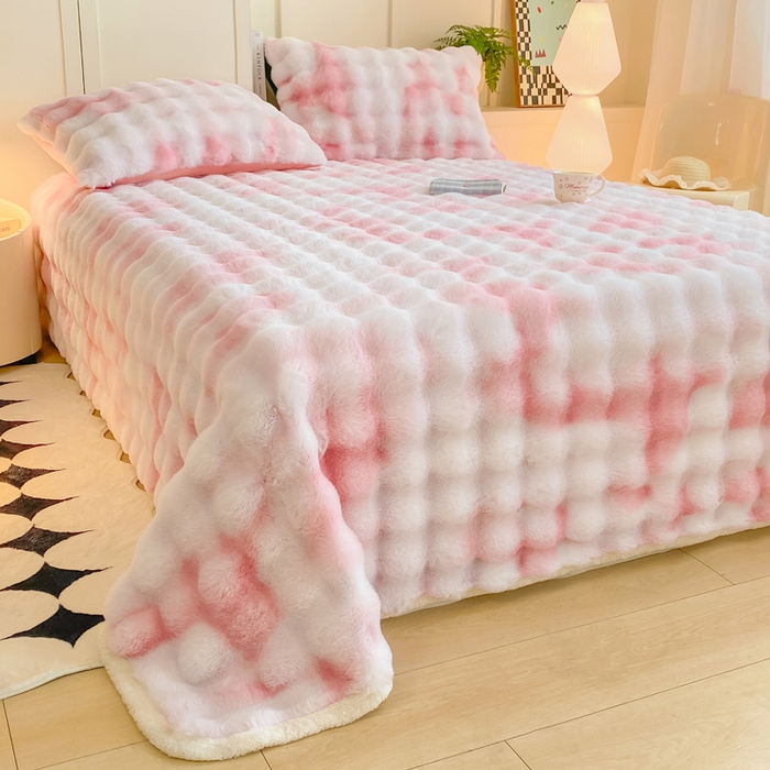 91家纺网 家纺一手货源 找家纺 （总）耐思家纺 2025新款泡泡牛奶绒纯色单品床单床单单件