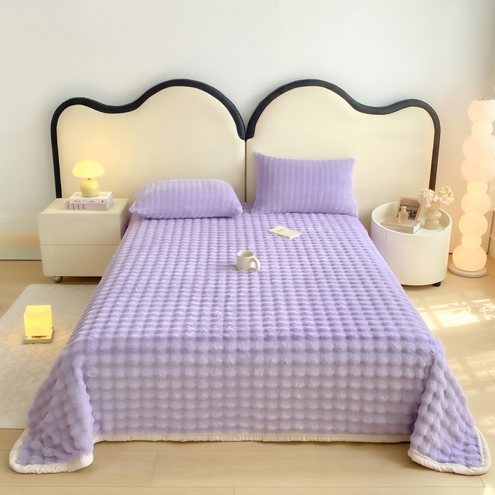 91家纺网 家纺一手货源 找家纺 （总）耐思家纺 2025新款泡泡牛奶绒纯色单品床单床单单件