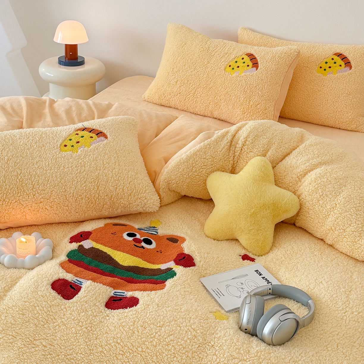 91家纺网 家纺一手货源 找家纺 （总）乐坊 2025新款小阪羊羔绒牛奶绒卡通四件套冬季加厚保暖