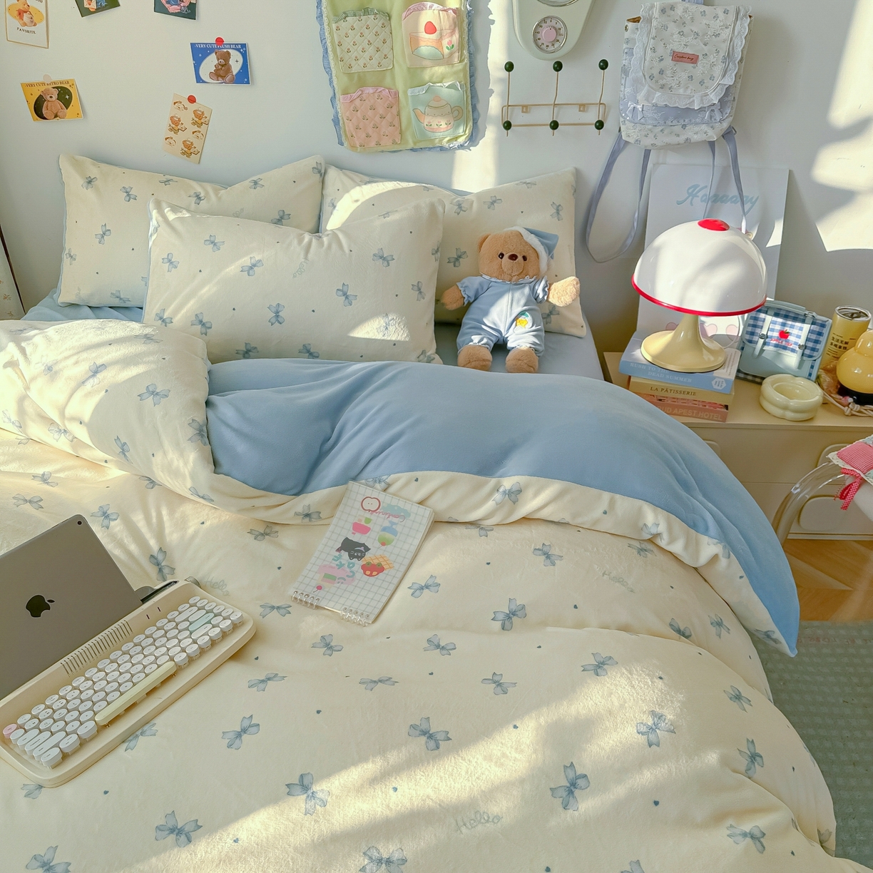 91家纺网 家纺一手货源 找家纺 韩巢家纺 2025新款高克重牛奶绒四件套冬季绒床品被套床单三件套 梦幻