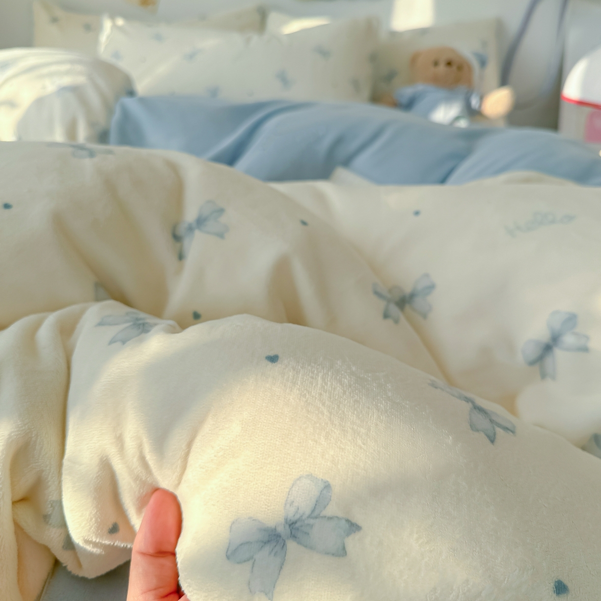 91家纺网 家纺一手货源 找家纺 韩巢家纺 2025新款高克重牛奶绒四件套冬季绒床品被套床单三件套 梦幻