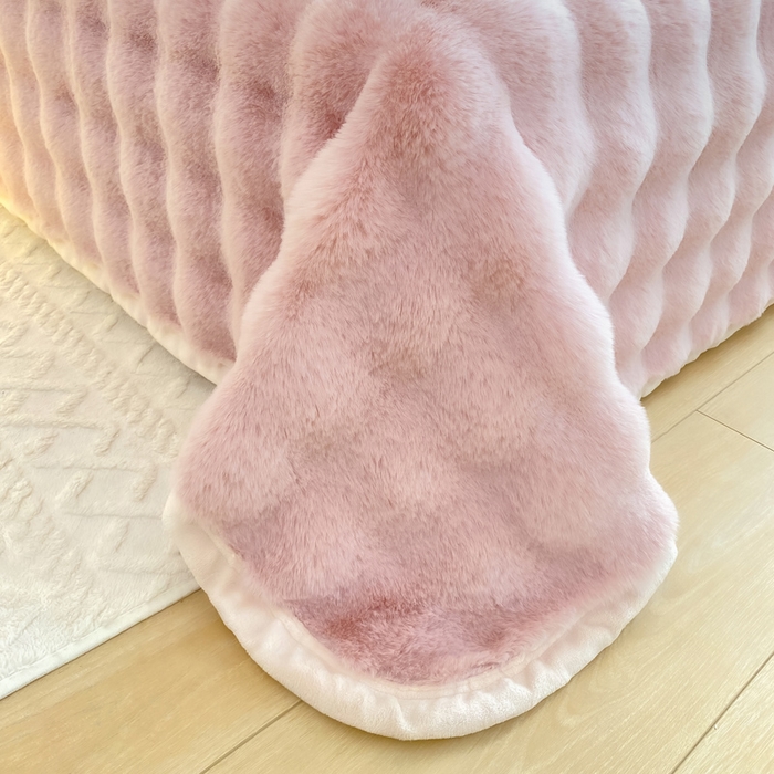 91家纺网 家纺一手货源 找家纺 耐思家纺 2025新款泡泡牛奶绒纯色单品床单床单单件 泡泡 粉豆沙