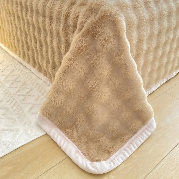 91家纺网 家纺一手货源 找家纺 耐思家纺 2025新款泡泡牛奶绒纯色单品床单床单单件 泡泡 卡其驼