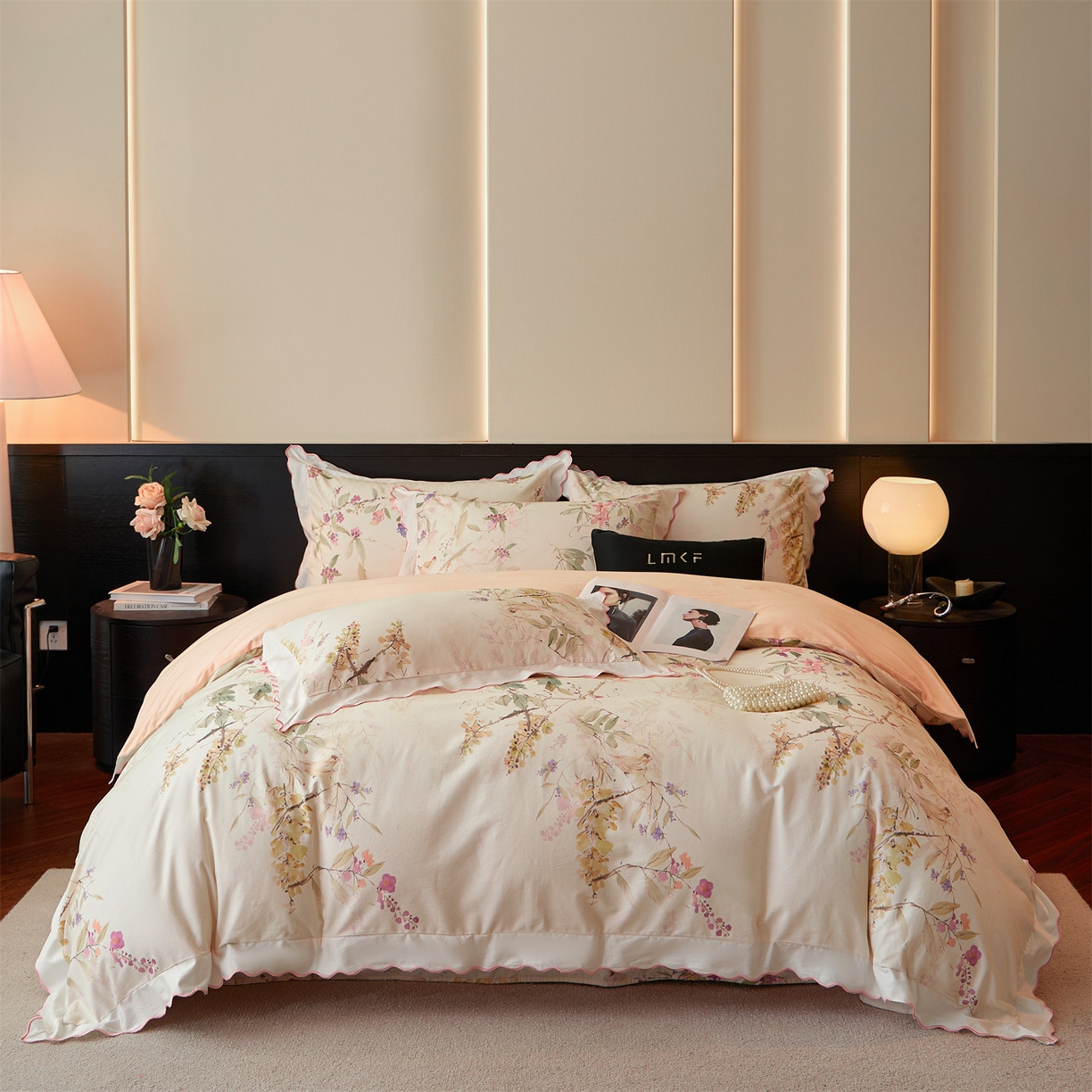 91家纺网 家纺一手货源 找家纺 （总）蓝米卡夫 2025秋冬-A类全棉100支磨毛数码印花绣边款（礼盒包装）提供买家秀