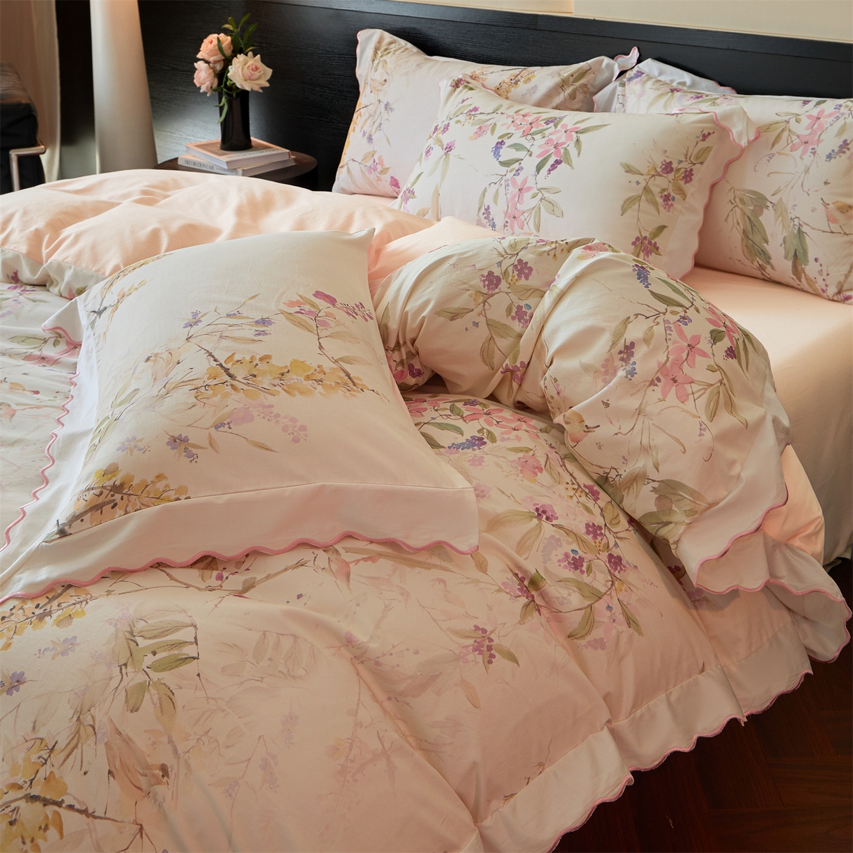 91家纺网 家纺一手货源 找家纺 （总）蓝米卡夫 2025秋冬-A类全棉100支磨毛数码印花绣边款（礼盒包装）提供买家秀