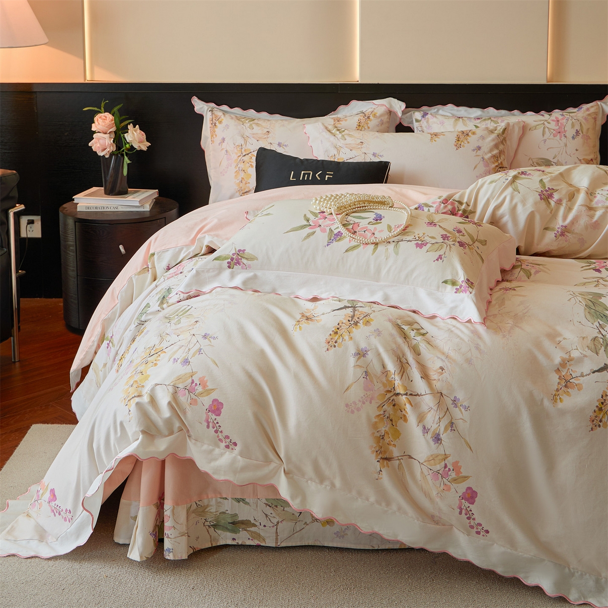 91家纺网 家纺一手货源 找家纺 （总）蓝米卡夫 2025秋冬-A类全棉100支磨毛数码印花绣边款（礼盒包装）提供买家秀