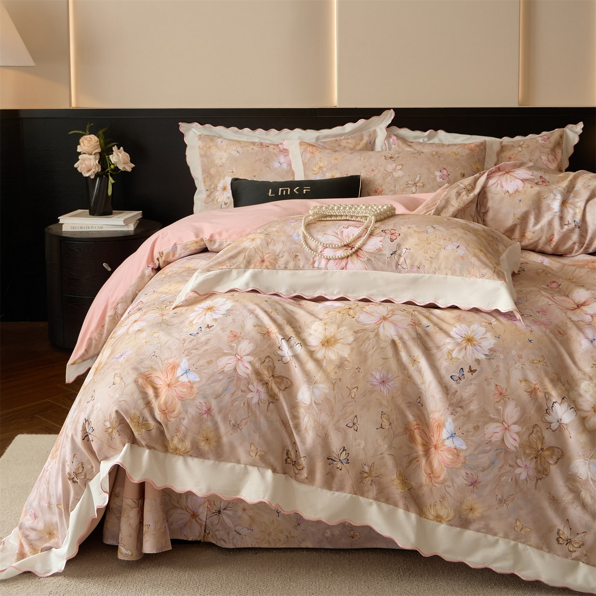 91家纺网 家纺一手货源 找家纺 （总）蓝米卡夫 2025秋冬-A类全棉100支磨毛数码印花绣边款（礼盒包装）提供买家秀