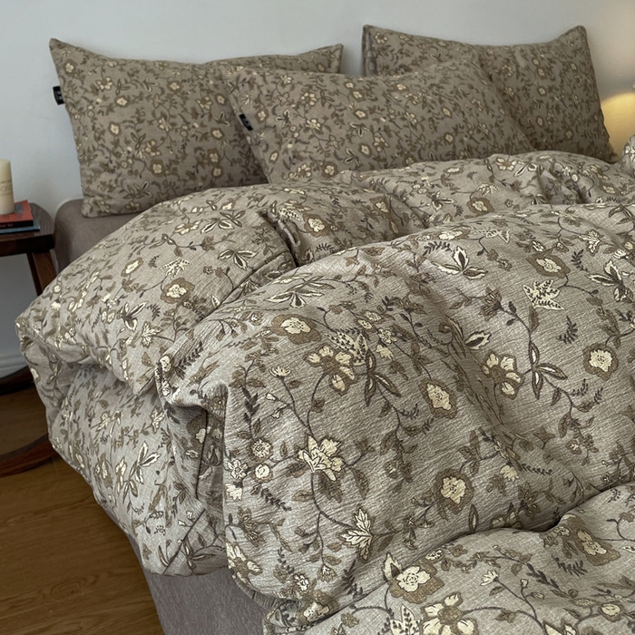 仟网汇 2025新款高克重亚麻复古简单款四件套 梅花颂