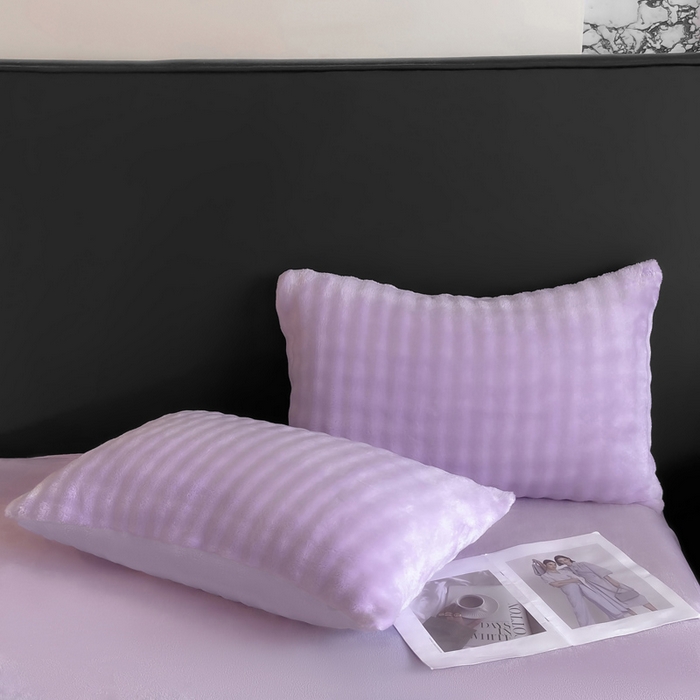 91家纺网 家纺一手货源 找家纺 （总）耐思家纺 2025新款泡泡牛奶绒纯色单枕套枕套单件