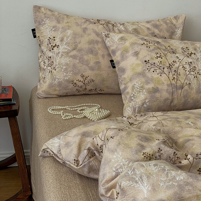 91家纺网 家纺一手货源 找家纺 仟网汇 2025新款高克重亚麻复古简单款四件套 梦境