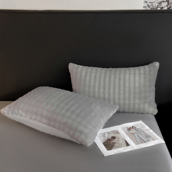 耐思家纺 2025新款泡泡牛奶绒纯色单枕套枕套单件 泡泡 星空灰