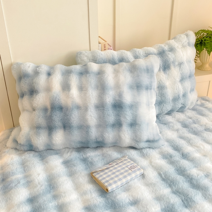 耐思家纺 2025新款泡泡牛奶绒纯色单枕套枕套单件 炫彩 清水兰