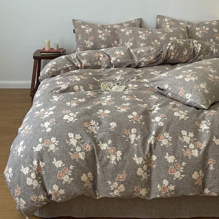 91家纺网 家纺一手货源 找家纺 仟网汇 2025新款高克重亚麻复古简单款四件套 山居