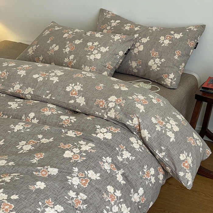 91家纺网 家纺一手货源 找家纺 仟网汇 2025新款高克重亚麻复古简单款四件套 山居