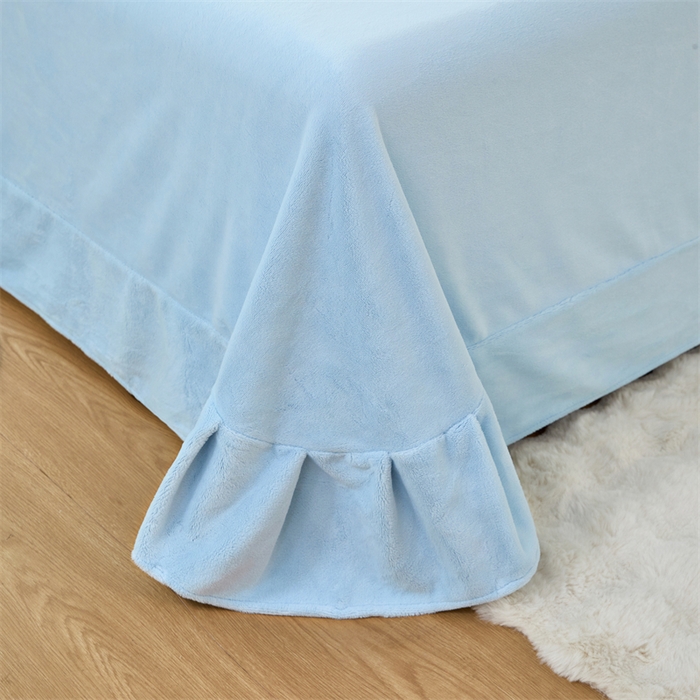 91家纺网 家纺一手货源 找家纺 畅畅家纺 2025新款宽边加厚9斤加厚300克全消光超柔牛奶绒宽边刺绣手工订花绣花工艺四件套末花系列 末花-天空蓝