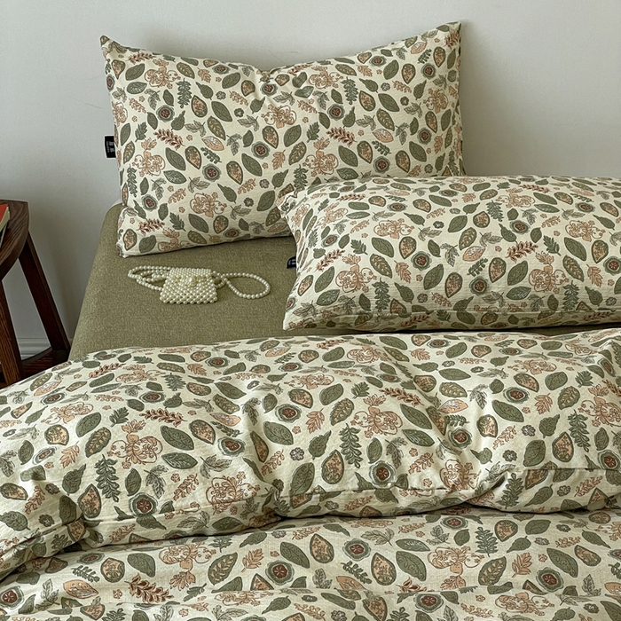 91家纺网 家纺一手货源 找家纺 仟网汇 2025新款高克重亚麻复古简单款四件套 伊芙琳