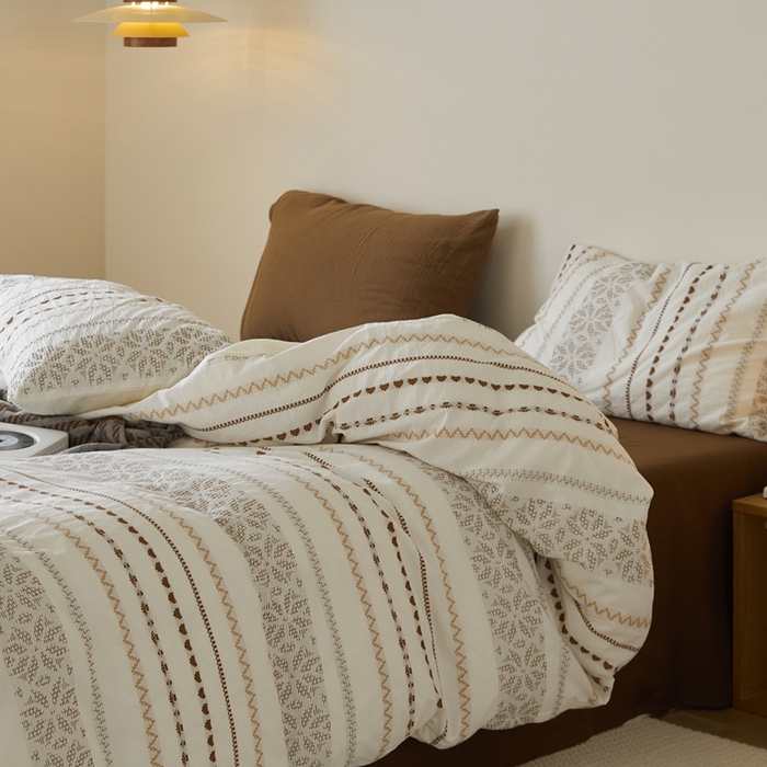 （总）山舍家居 2025新款全棉纯棉色织提花四件套-遇见费尔岛