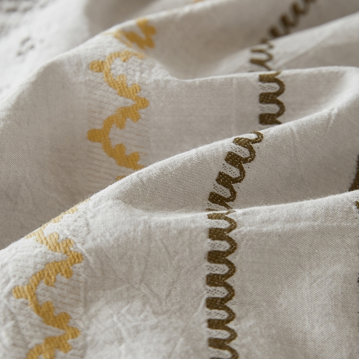 91家纺网 家纺一手货源 找家纺 山舍家居 2025新款全棉纯棉色织提花四件套-遇见费尔岛 遇见费尔岛-浅灰色