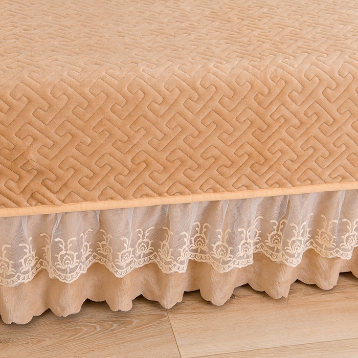 91家纺网 家纺一手货源 找家纺 畅畅家纺 2025新款11斤秋冬加厚纯色韩版牛奶绒夹棉床盖四件套-倾城 倾城-卡其