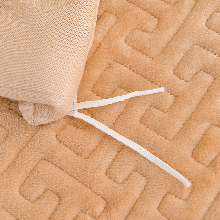 91家纺网 家纺一手货源 找家纺 畅畅家纺 2025新款11斤秋冬加厚纯色韩版牛奶绒夹棉床盖四件套-倾城 倾城-卡其