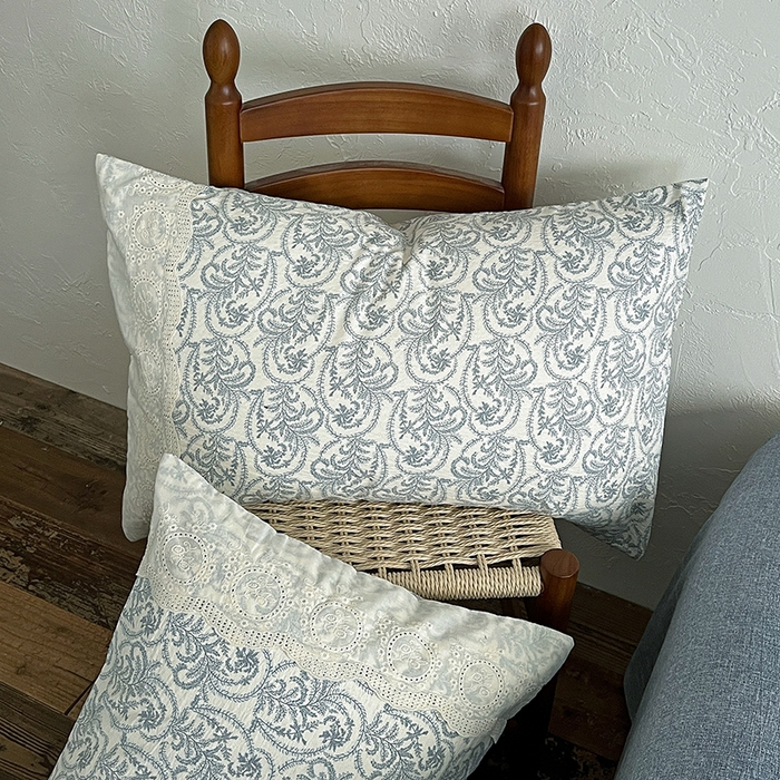 91家纺网 家纺一手货源 找家纺 仟网汇 2025新款亚麻复古花边系列四件套 卡曼-蓝