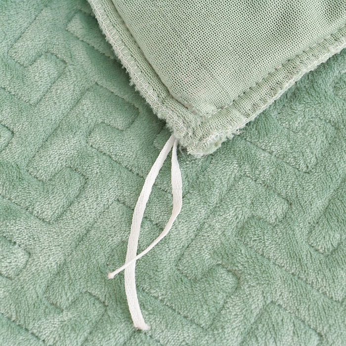 91家纺网 家纺一手货源 找家纺 畅畅家纺 2025新款11斤秋冬加厚纯色韩版牛奶绒夹棉床盖四件套-倾城 倾城-松石绿