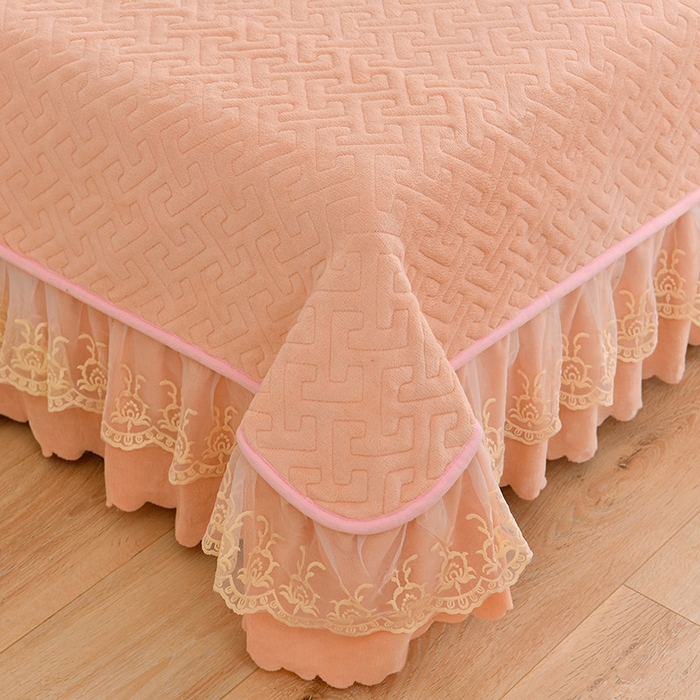 91家纺网 家纺一手货源 找家纺 畅畅家纺 2025新款11斤秋冬加厚纯色韩版牛奶绒夹棉床盖四件套-倾城 倾城-玉