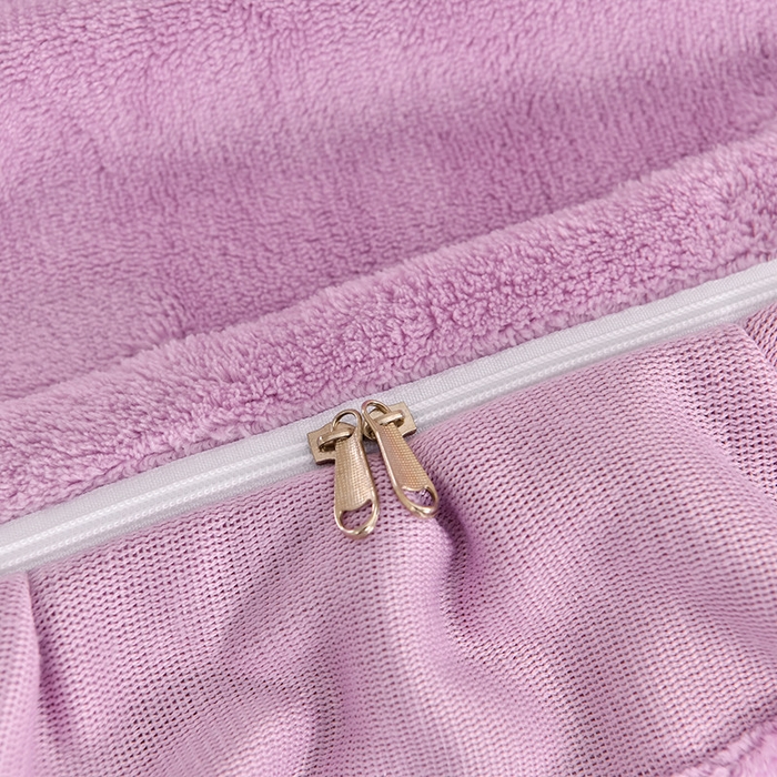 91家纺网 家纺一手货源 找家纺 畅畅家纺 2025新款11斤秋冬加厚纯色韩版牛奶绒夹棉床盖四件套-倾城 倾城-紫