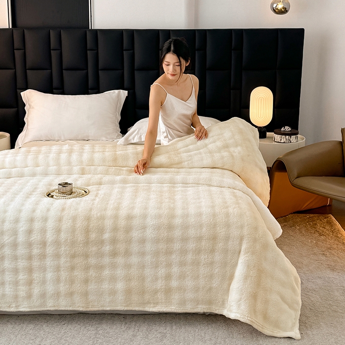 91家纺网 家纺一手货源 找家纺 （总）安琪家纺 2025新款300G炫彩水墨画仿兔毛绒大泡泡绒印花法兰绒毛毯大理石纹休闲毯沙发盖毯跨境外贸出口专供