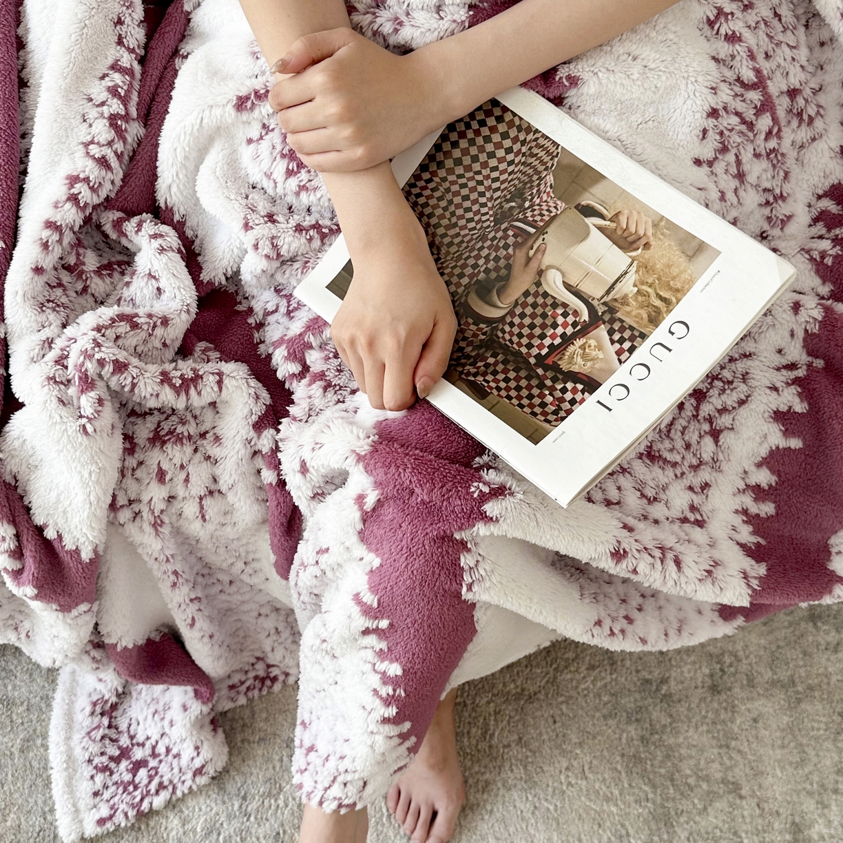 91家纺网 家纺一手货源 找家纺 畅畅家纺 2025新款超柔阳离子塔芙绒舒棉绒毛毯春秋夏盖毯 塔芙-玫红