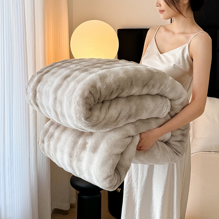 91家纺网 家纺一手货源 找家纺 安琪家纺 2025新款300G炫彩水墨画仿兔毛绒大泡泡绒印花法兰绒毛毯大理石纹休闲毯沙发盖毯跨境外贸出口专供 水墨画-雾灰