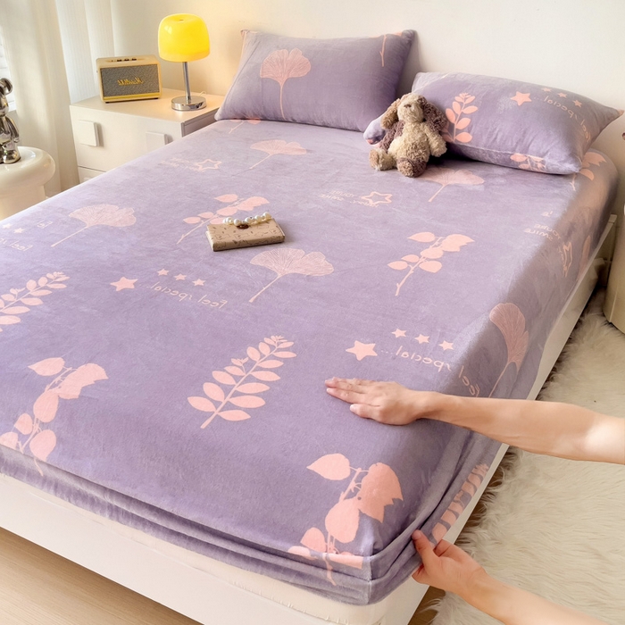 91家纺网 家纺一手货源 找家纺 （总）艾橙家纺 2025秋冬新款高克重牛奶绒印花床笠单品床笠床笠单件