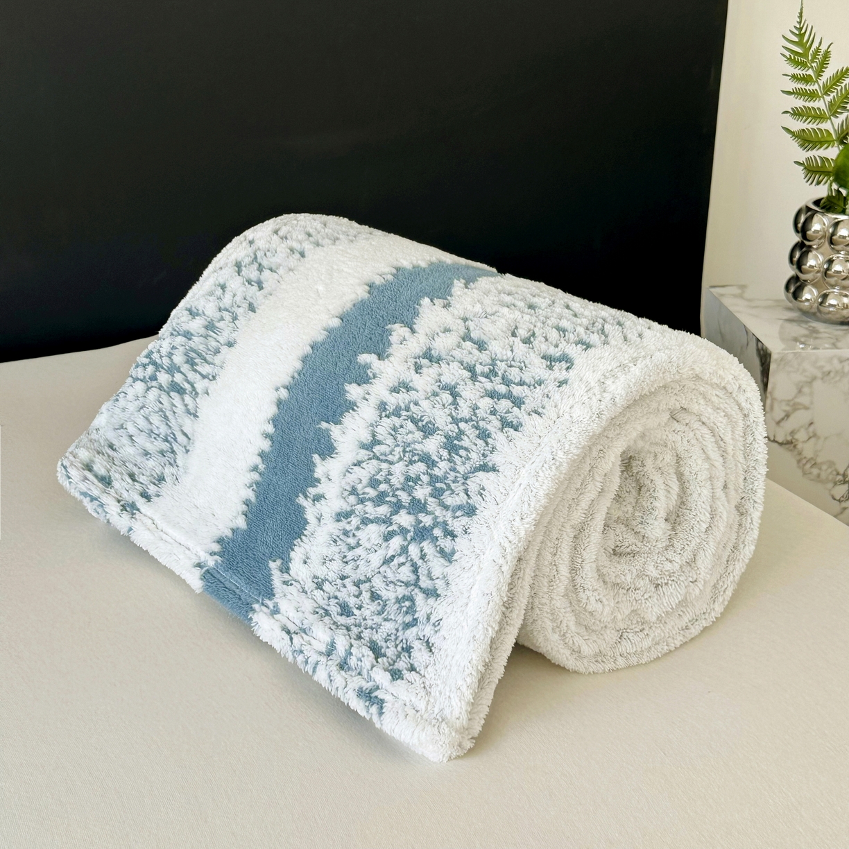 91家纺网 家纺一手货源 找家纺 畅畅家纺 2025新款超柔阳离子塔芙绒舒棉绒毛毯春秋夏盖毯 塔芙-幽蓝