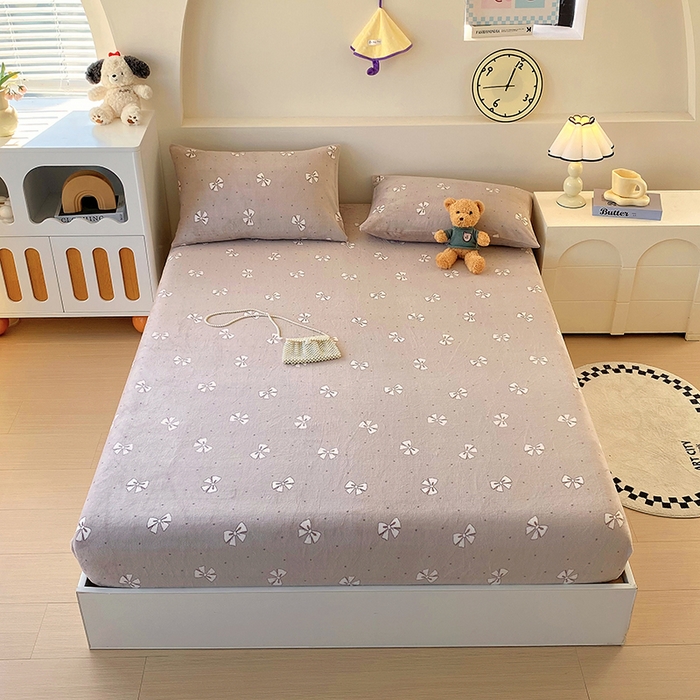 91家纺网 家纺一手货源 找家纺 艾橙家纺 2025秋冬新款高克重牛奶绒印花床笠单品床笠床笠单件 爱如星辰-咖