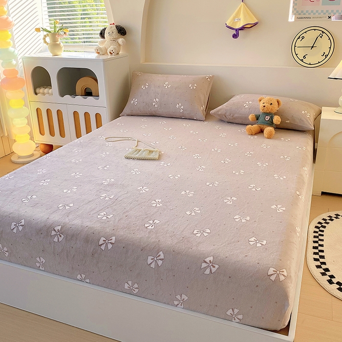 91家纺网 家纺一手货源 找家纺 艾橙家纺 2025秋冬新款高克重牛奶绒印花床笠单品床笠床笠单件 爱如星辰-咖