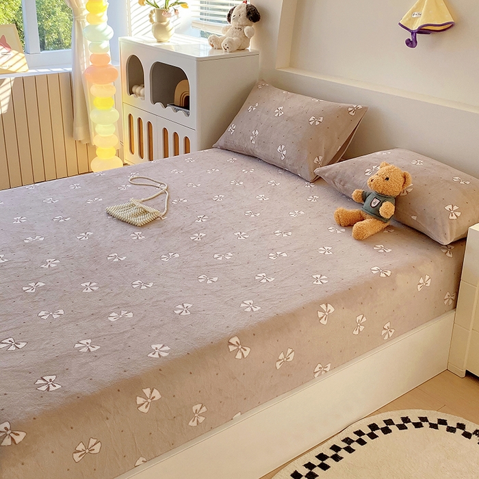 91家纺网 家纺一手货源 找家纺 艾橙家纺 2025秋冬新款高克重牛奶绒印花床笠单品床笠床笠单件 爱如星辰-咖