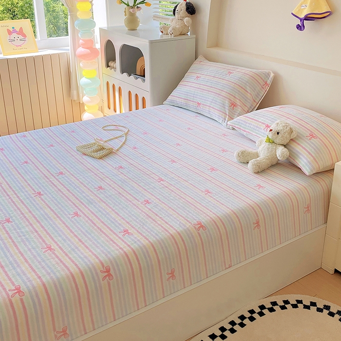 91家纺网 家纺一手货源 找家纺 艾橙家纺 2025秋冬新款高克重牛奶绒印花床笠单品床笠床笠单件 彩虹旋律