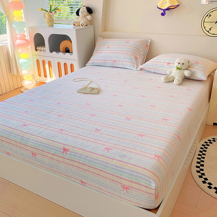 91家纺网 家纺一手货源 找家纺 艾橙家纺 2025秋冬新款高克重牛奶绒印花床笠单品床笠床笠单件 彩虹旋律