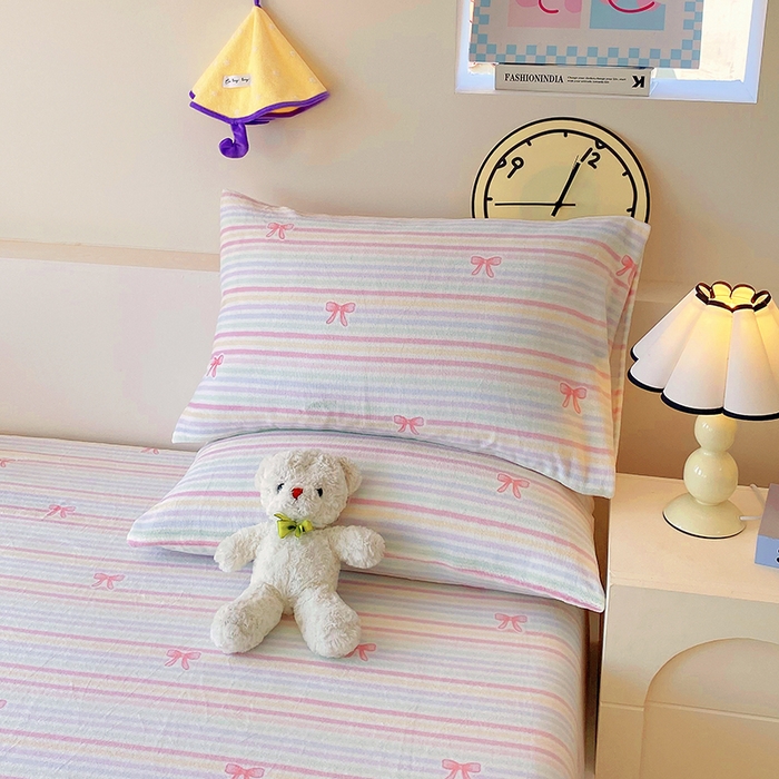 91家纺网 家纺一手货源 找家纺 艾橙家纺 2025秋冬新款高克重牛奶绒印花床笠单品床笠床笠单件 彩虹旋律