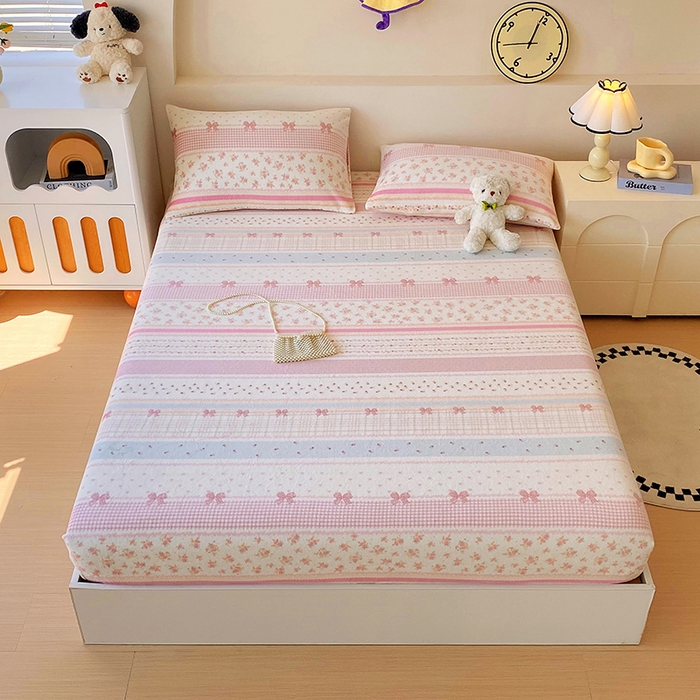 91家纺网 家纺一手货源 找家纺 艾橙家纺 2025秋冬新款高克重牛奶绒印花床笠单品床笠床笠单件 春色结语