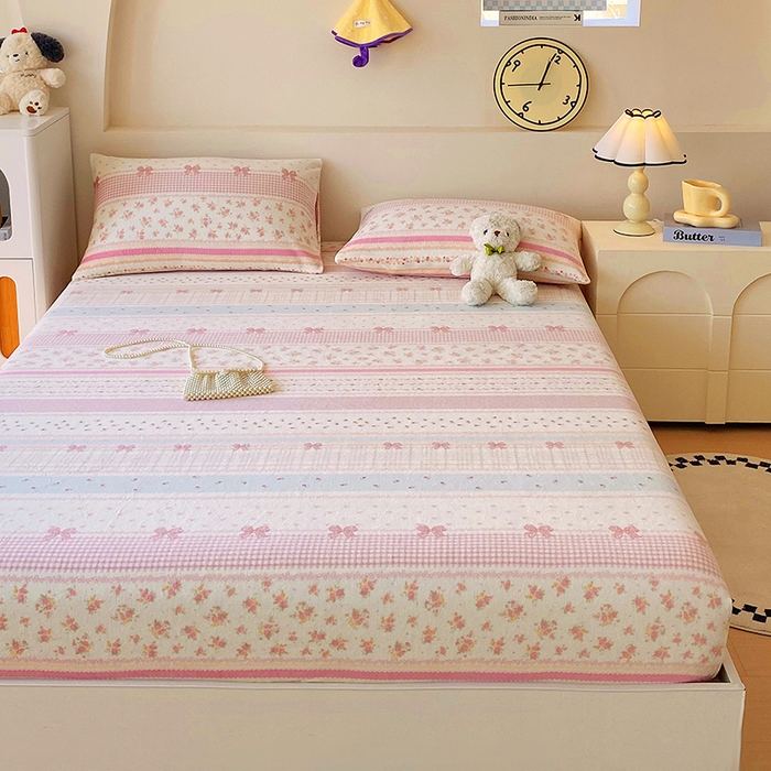 91家纺网 家纺一手货源 找家纺 艾橙家纺 2025秋冬新款高克重牛奶绒印花床笠单品床笠床笠单件 春色结语