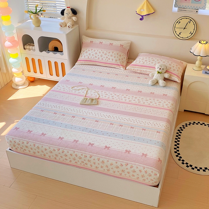 91家纺网 家纺一手货源 找家纺 艾橙家纺 2025秋冬新款高克重牛奶绒印花床笠单品床笠床笠单件 春色结语